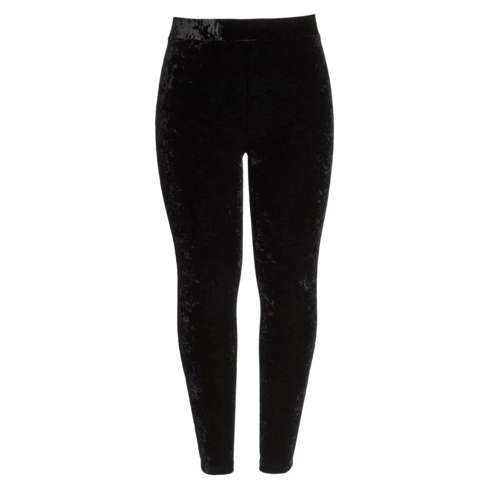 NWT Vince Camuto Womens Size XL Black Crushed Velvet Knit Leggings NEW